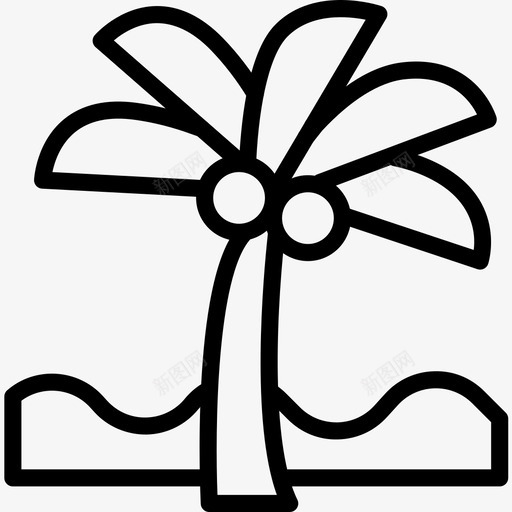 棕榈树海滨线状图标svg_新图网 https://ixintu.com 棕榈树 海滨 线状