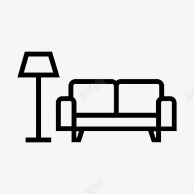 沙发室内灯图标图标