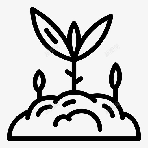 发芽农场地面图标svg_新图网 https://ixintu.com 农场 发芽 地面 春天 植物 生长