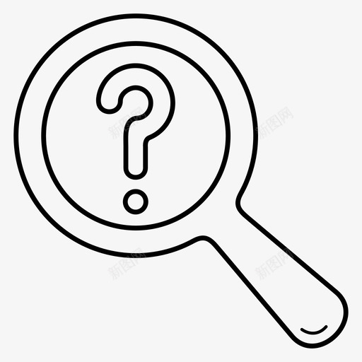 放大镜审问讯问标记图标svg_新图网 https://ixintu.com 审问 放大镜 查询 标志 标记 缩放 讯问 问号