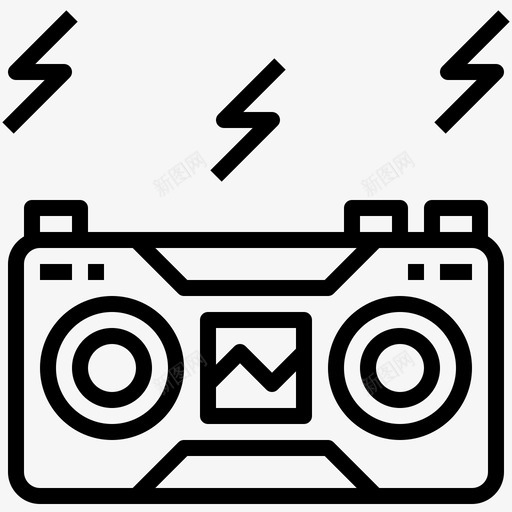 音箱音乐80线性图标svg_新图网 https://ixintu.com 线性 音乐 音箱