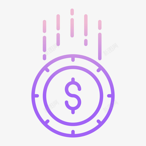 硬币货币13轮廓渐变图标svg_新图网 https://ixintu.com 硬币 货币13 轮廓渐变