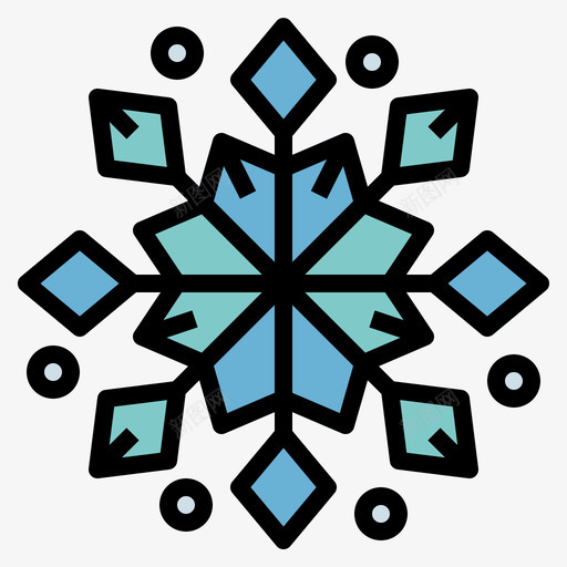 雪花冬季71线形颜色图标svg_新图网 https://ixintu.com 冬季 线形 雪花 颜色