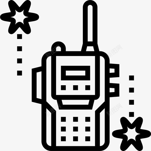 收音机彩弹和bb枪2线性图标svg_新图网 https://ixintu.com bb 彩弹 收音机 线性