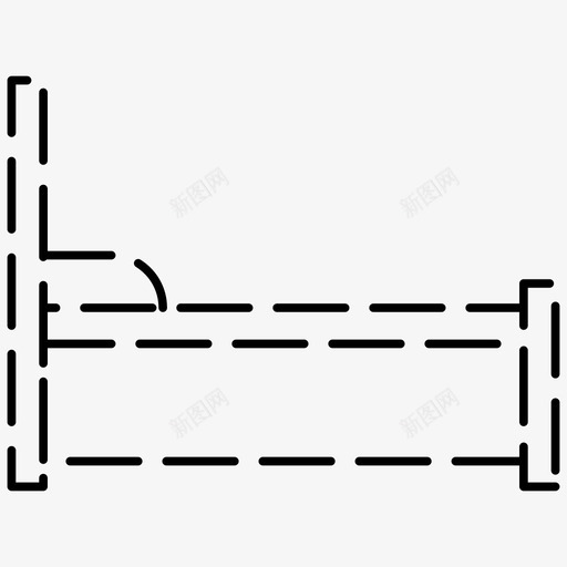 床卧室家具都是虚线图标svg_新图网 https://ixintu.com 卧室 家具都是虚线图标 床
