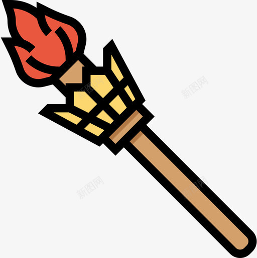 火炬夏威夷14线性颜色图标svg_新图网 https://ixintu.com 夏威夷 火炬 线性 颜色