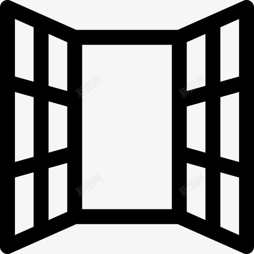 窗户窗框玻璃图标svg_新图网 https://ixintu.com 实用2 开放式 玻璃 窗户 窗框