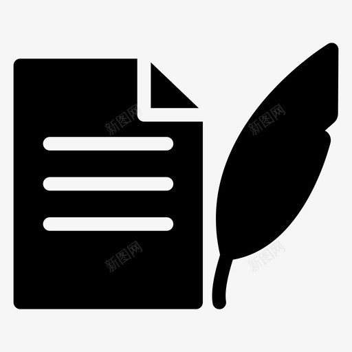 复古写作羽毛笔信件写作图标svg_新图网 https://ixintu.com 书写工具 信件写作 复古写作 搜索引擎优化和网络字形图标 羽毛笔 羽毛笔与纸