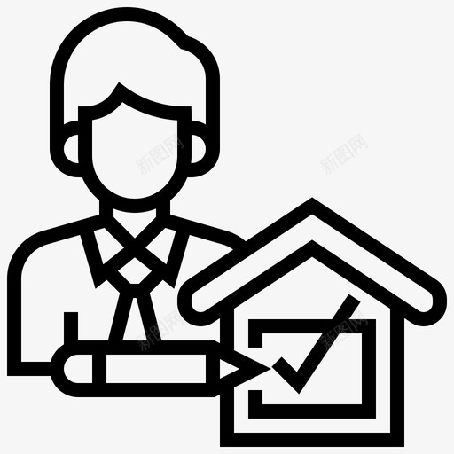 承租人房屋抵押图标svg_新图网 https://ixintu.com 不动产 占有 房屋 承租人 抵押 财产