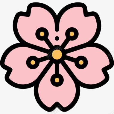 樱花花18线形颜色图标图标