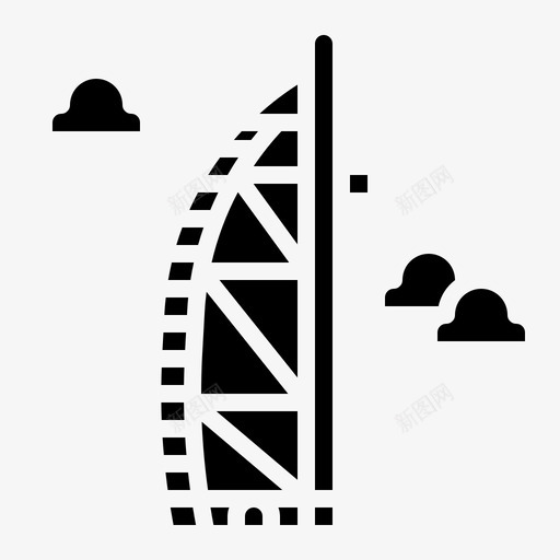 迪拜建筑城市图标svg_新图网 https://ixintu.com 地标 城市 建筑 迪拜 阿联酋