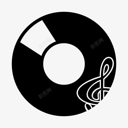 音乐音频磁盘图标svg_新图网 https://ixintu.com 唱片 歌曲 磁盘 音乐 音符 音频