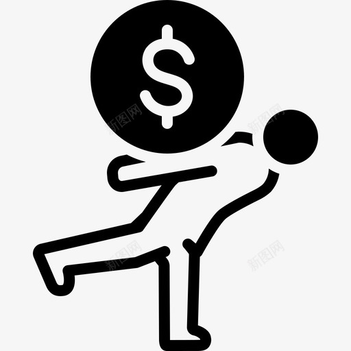 过度收费破产货币图标svg_新图网 https://ixintu.com 收费 破产 经济 负担过重 货币 过度