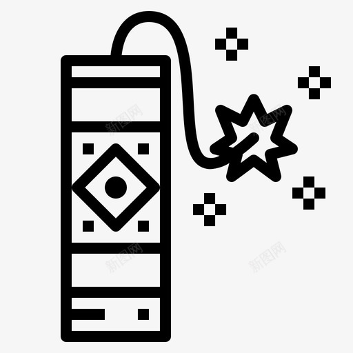 烟花中国36直线型图标svg_新图网 https://ixintu.com 中国 烟花 直线 线型