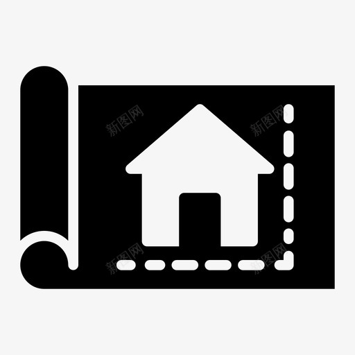 蓝图文档页面图标svg_新图网 https://ixintu.com 不动产 图纸 基本 字形 文档 蓝图 设置 页面