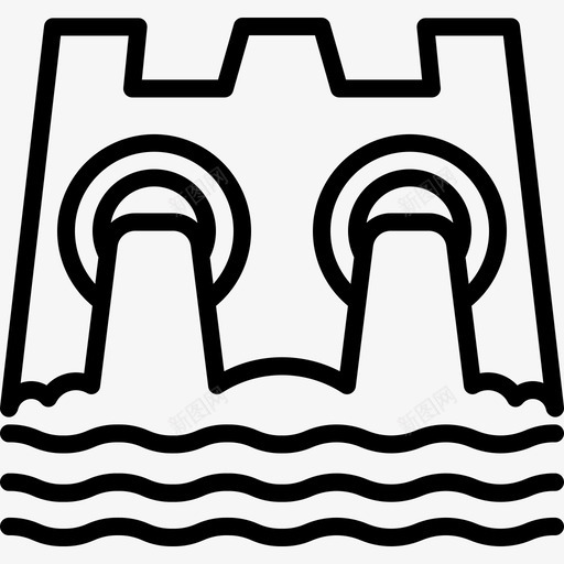 水力发电保护水坝图标svg_新图网 https://ixintu.com 保护 水力发电 水坝 涡轮机 电力