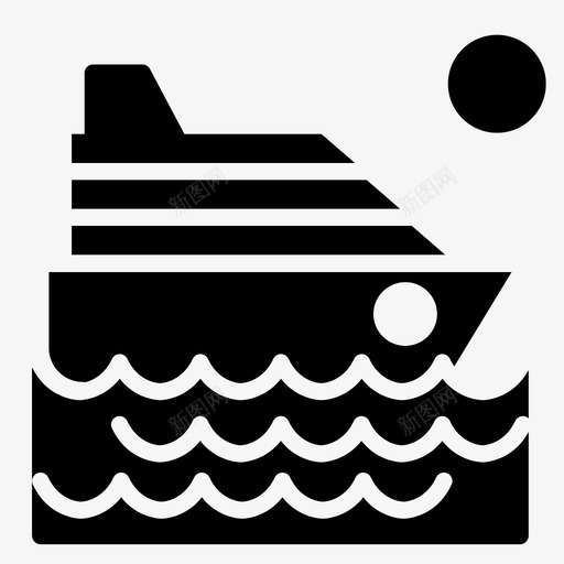 游船海滩夏日图标svg_新图网 https://ixintu.com 乐趣 假期 夏日 海滩 游船