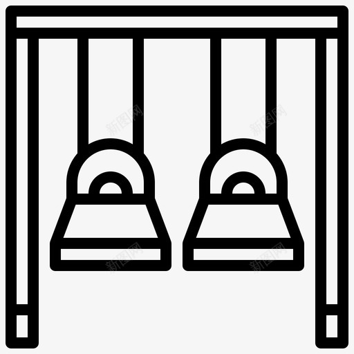 秋千城市元素45直线图标svg_新图网 https://ixintu.com 城市元素45 直线 秋千