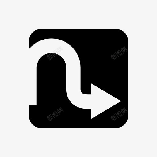 箭头弯曲方向图标svg_新图网 https://ixintu.com 弯曲 方向 方形 箭头