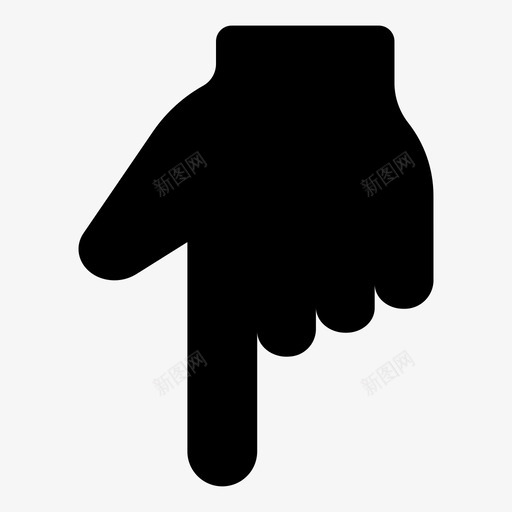 向下方向手指图标svg_新图网 https://ixintu.com 向下 手 手势 手指 教育 方向
