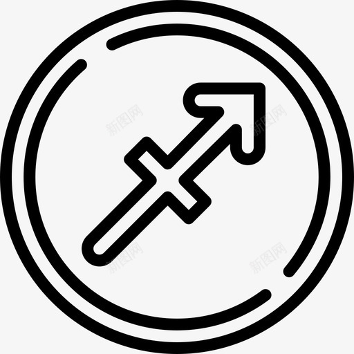 射手座占星术和符号学4直线型图标svg_新图网 https://ixintu.com 占星术和符号学4 射手座 直线型