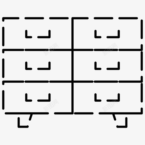 抽屉家具家具虚线图标svg_新图网 https://ixintu.com 图标 家具 抽屉 虚线