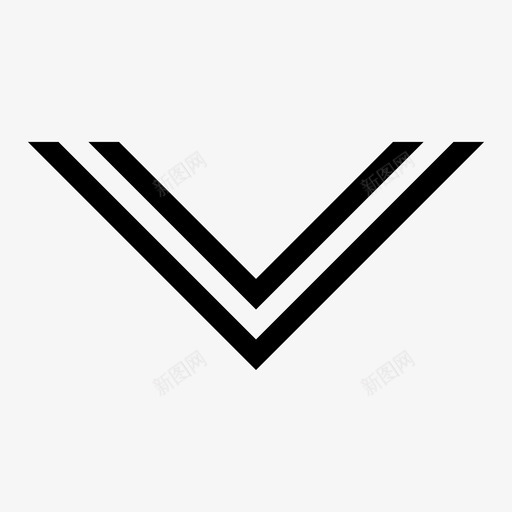 向下箭头角图标svg_新图网 https://ixintu.com 向下 移动 箭头 线 细 细双箭头 角