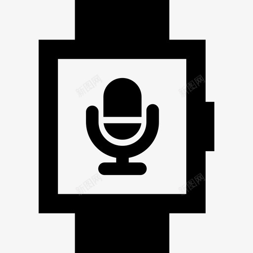 智能手表麦克风录音机声音图标svg_新图网 https://ixintu.com 声音 录音机 手表 智能 麦克风