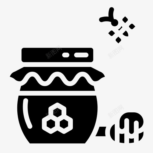 蜂蜜蜜蜂罐子图标svg_新图网 https://ixintu.com 固体 甜甜的 秋天 罐子 蜂蜜 蜜蜂