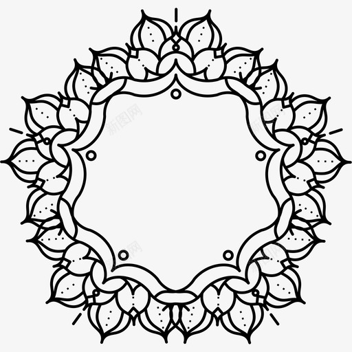 花边框阿拉伯文边框图标svg_新图网 https://ixintu.com 曼陀罗 花边框 边框 阿拉伯文