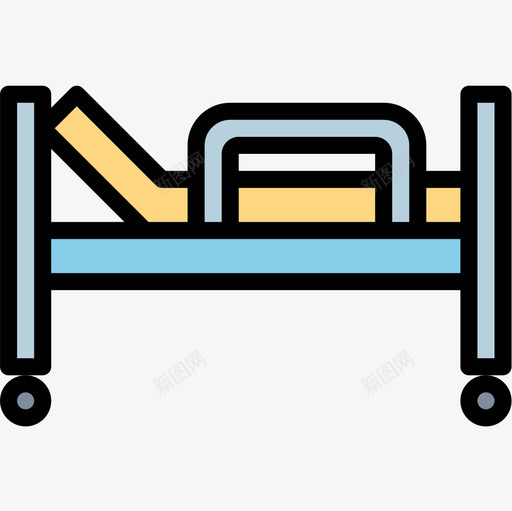病床医院50线性颜色图标svg_新图网 https://ixintu.com 医院 病床 线性 颜色