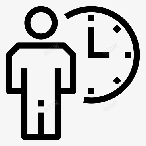 时间管理时钟小时图标svg_新图网 https://ixintu.com 办公室 小时 时钟 时间管理