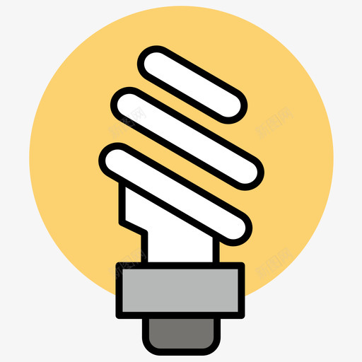 节能灯泡svg_新图网 https://ixintu.com 节能灯泡 扁平 多色 简约 精美