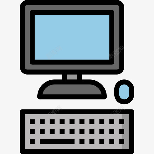 电脑办公文具10线颜色图标svg_新图网 https://ixintu.com 办公文具 电脑 颜色