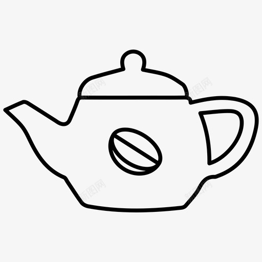咖啡壶咖啡店轮廓图标svg_新图网 https://ixintu.com 咖啡壶 咖啡店轮廓图标