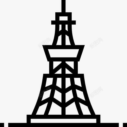 东京塔日本28直线图标svg_新图网 https://ixintu.com 东京塔 日本28 直线