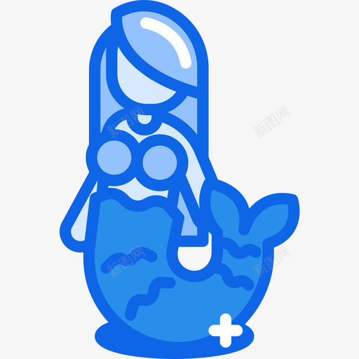 美人鱼海边4蓝色图标svg_新图网 https://ixintu.com 海边4 美人鱼 蓝色