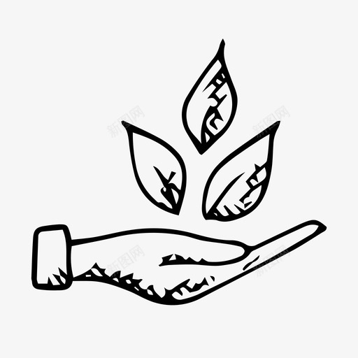 植物生长手图标svg_新图网 https://ixintu.com 植物 生长 自然 萌芽
