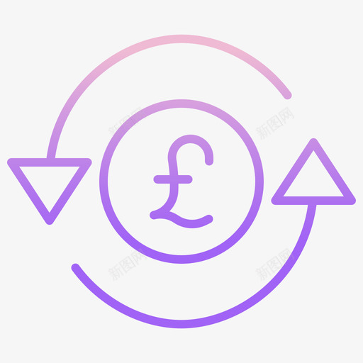 英镑货币13轮廓渐变图标svg_新图网 https://ixintu.com 渐变 英镑 货币 轮廓