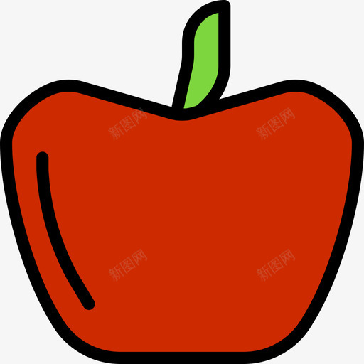 苹果食品116线性颜色图标svg_新图网 https://ixintu.com 线性颜色 苹果 食品116