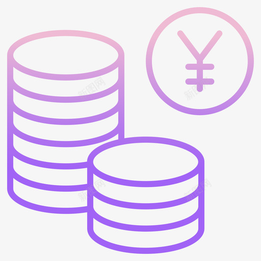 硬币货币13轮廓渐变图标svg_新图网 https://ixintu.com 渐变 硬币 货币 轮廓