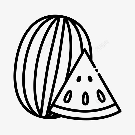 西瓜食品水果图标svg_新图网 https://ixintu.com 切片 夏季 果汁 水果 西瓜 食品