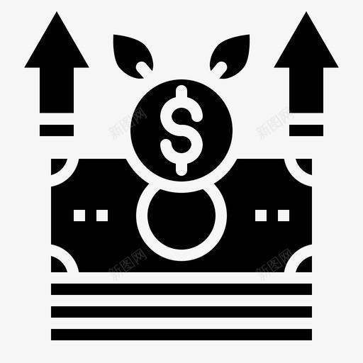 增长硬币货币图标svg_新图网 https://ixintu.com 利润 商业 增长 字形 支付 硬币 货币