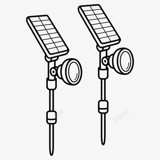 太阳能通道灯路径景观灯花园灯图标svg_新图网 https://ixintu.com 太阳能通道灯 室外太阳能灯 花园灯 走道灯 路径景观灯
