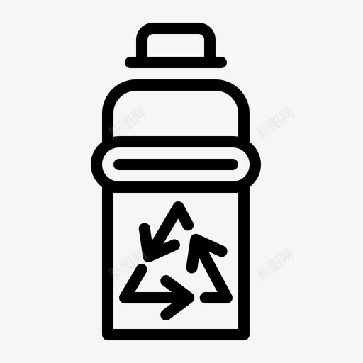 回收瓶生态再生塑料图标svg_新图网 https://ixintu.com 再生 回收 塑料 摊铺机 生态 自然