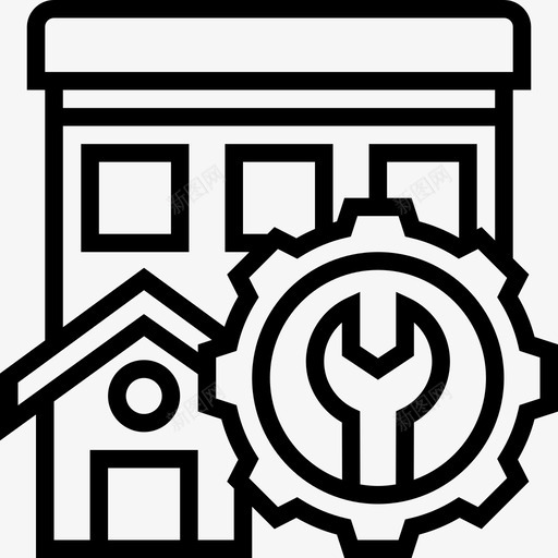 房屋维修租赁物业投资4线性图标svg_新图网 https://ixintu.com 房屋维修 租赁物业投资4 线性