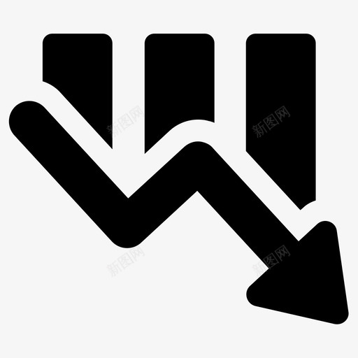 减少下降失败图标svg_新图网 https://ixintu.com 下降 减少 分析 分析图 图表 失败 报告 损失 数据 统计