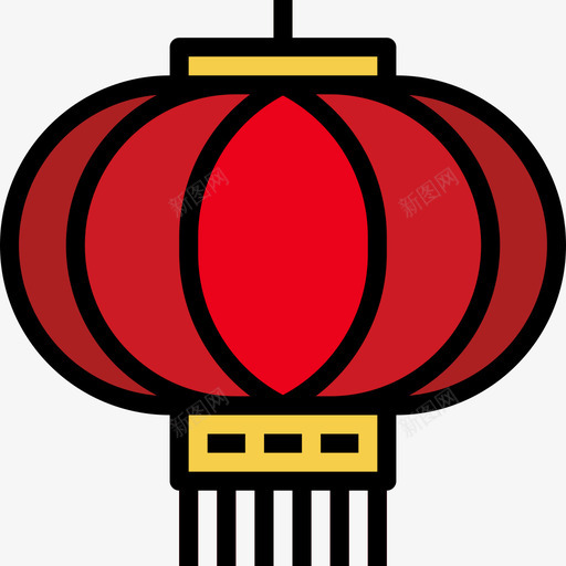 灯笼秋天65线颜色图标svg_新图网 https://ixintu.com 灯笼 秋天 颜色