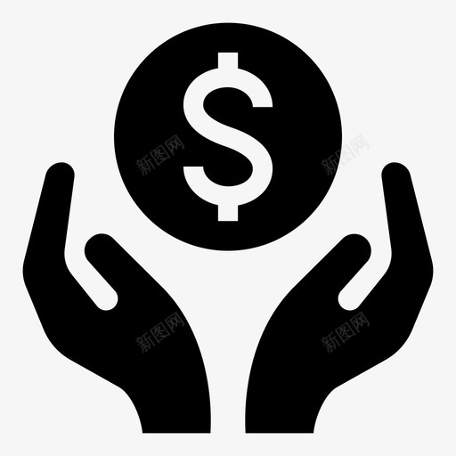 捐赠慈善捐款图标svg_新图网 https://ixintu.com 业务 慈善 捐款 捐赠 美元 资金 销售