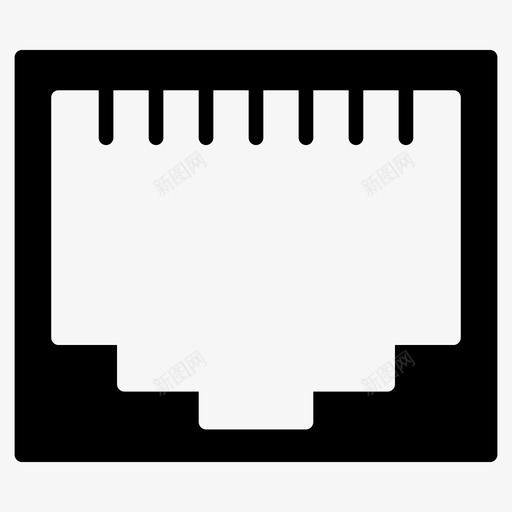 以太网计算机连接图标svg_新图网 https://ixintu.com 64像素 rj45 以太网 字形 硬件 端口 计算机 连接